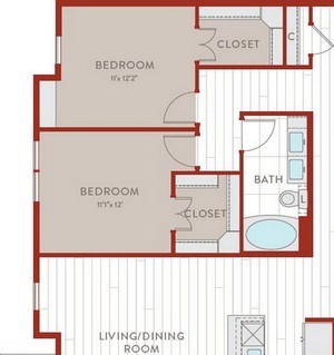 Aura Bluffview Apartments C2 Floor Plan Aura Bluffview Apartments C2 Floor Plan